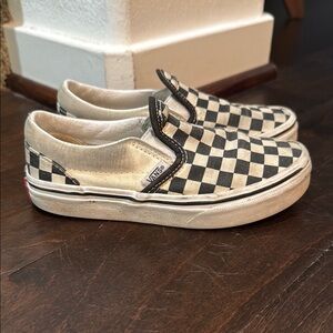Vans Black and White Checkerboard Sneakers Slip-On